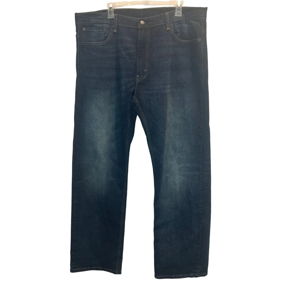 Levi's 569 Loose Straight Jeans 38x34 Mens Dark Wash Blue Stretch Denim